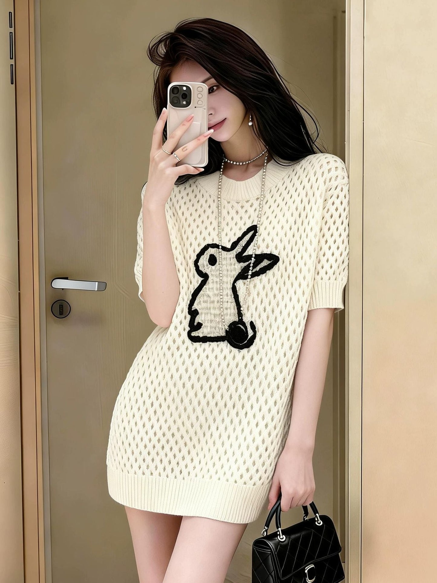 デザイン性抜群 ニット ファッション Tシャツ <S-13203>