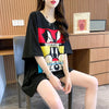 清純甘くて女子力UP ラウンドネック 一目惚れ カートゥーンプリント Tシャツ＜S-2817＞