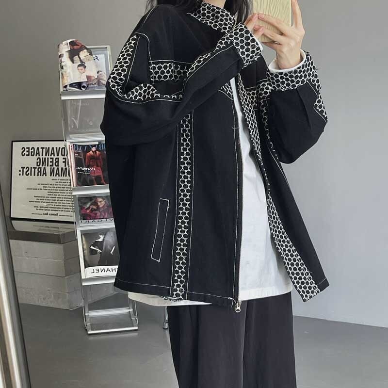 カジュアル 切り替え オシャレ度満点 長袖 ジャケット ブルゾン アウター＜S-2808＞