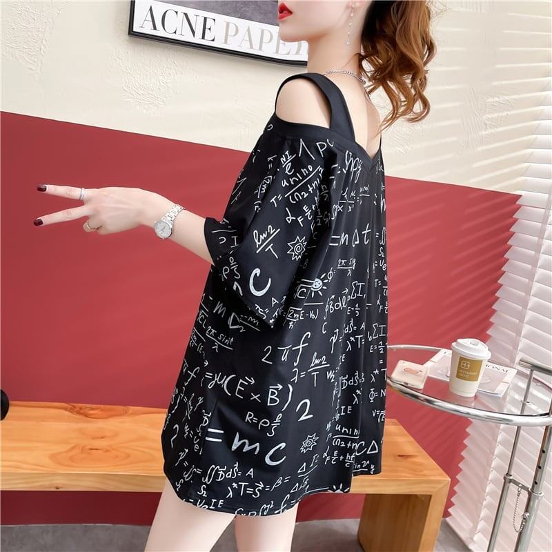 着心地抜群 切り替え 女性力を高める プリント Tシャツ カットソー＜S-3572＞