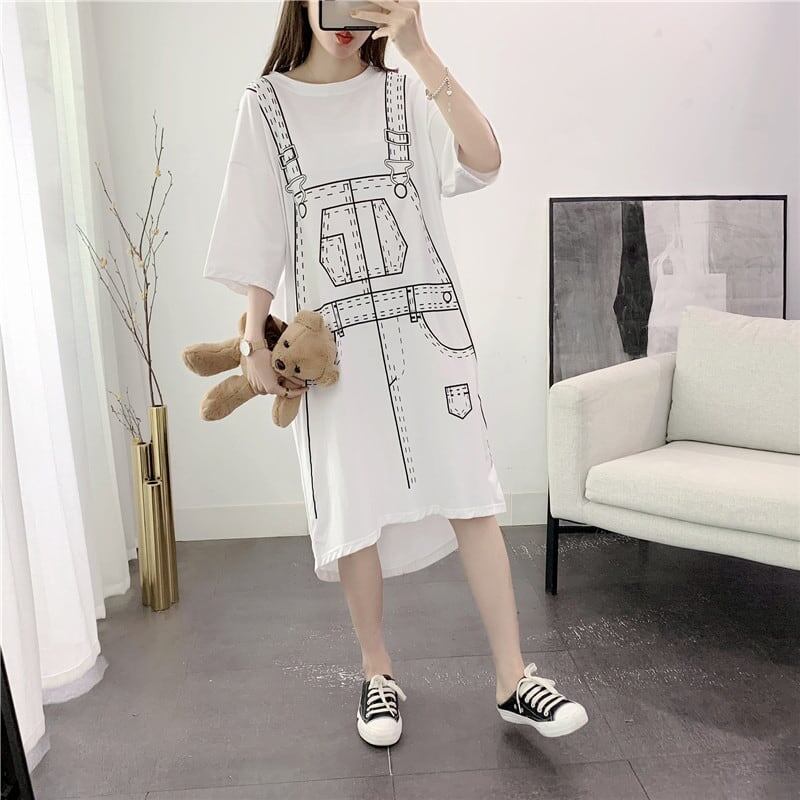ゆったり感アップ プリント オシャレ度満点 ワンピース＜S-3093＞
