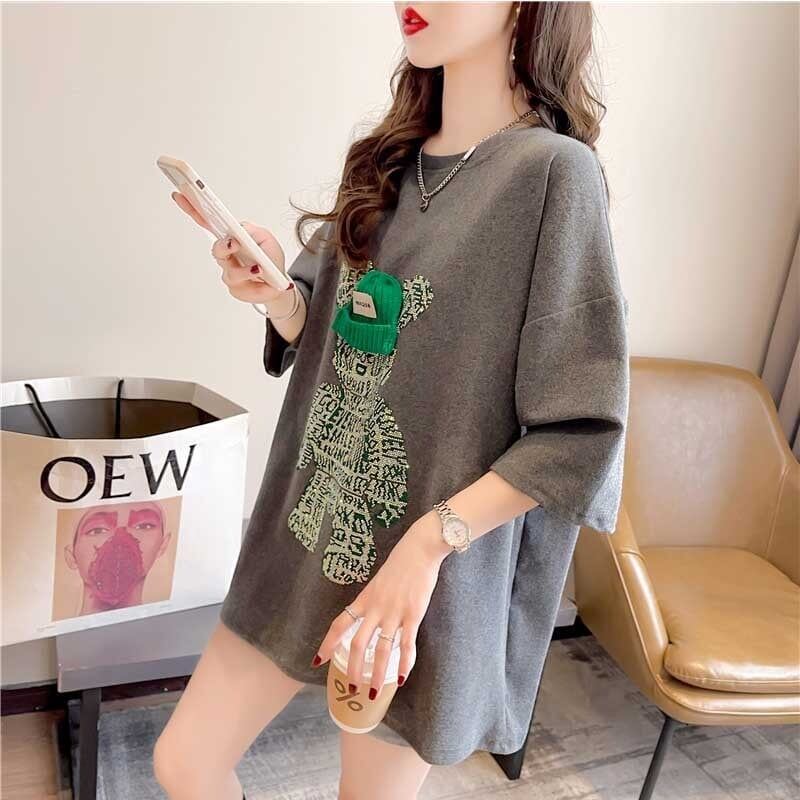 好感度満載 ラウンドネック スタイリッシュ プリント Tシャツ カットソー＜S-2795＞