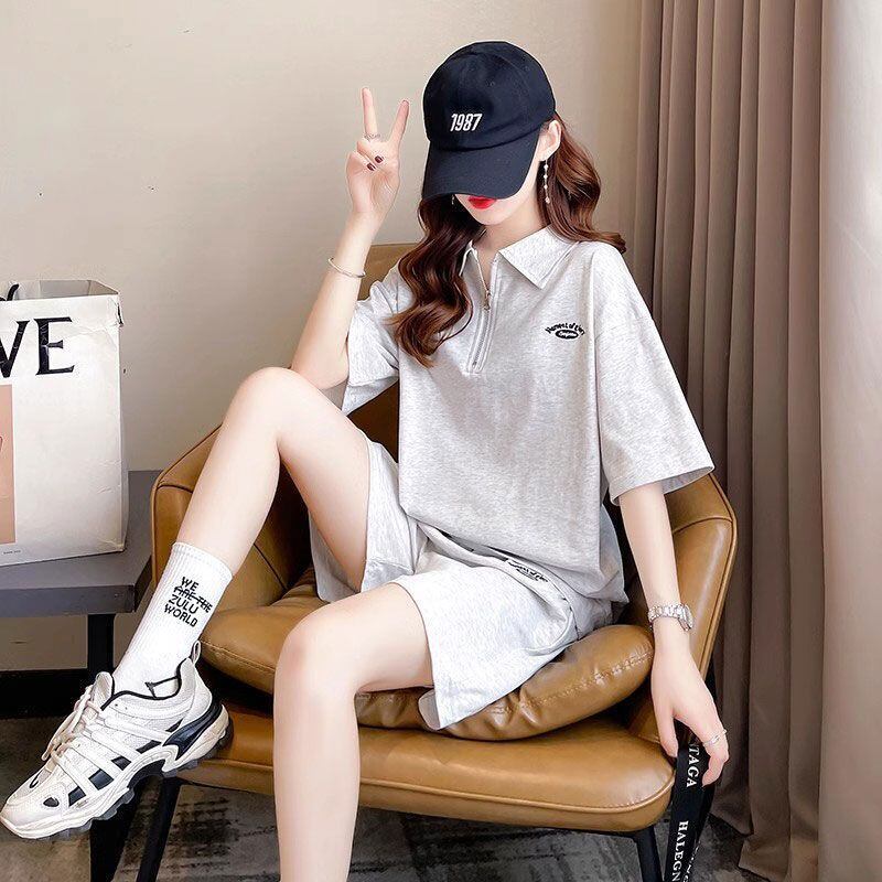 定番シンプル 真夏も快適 上質 カジュアル 半袖Ｔシャツⅹパンツセット全2色<S-9102>