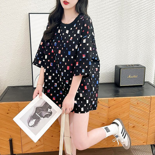 着回し力抜群 カジュアル 個性派 ゆったりトップス 半袖Tシャツ 全2色＜S-8263＞