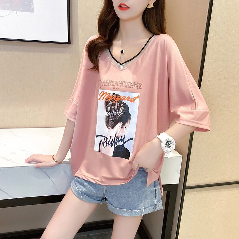 着心地抜群 3色選択可 女性力を高める Vネック Tシャツ カットソー＜S-3094＞