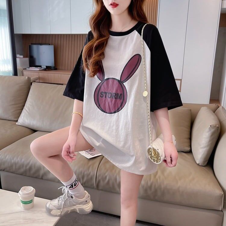 好感度UP ラグランTシャツ カラーマッチング 三色 プリント半袖 ＜S-3014＞