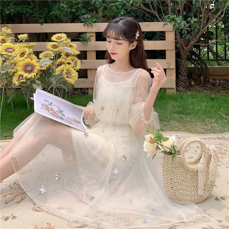 美人度アップ チュール チャーミング 切り替え ワンピース＜S-2896＞
