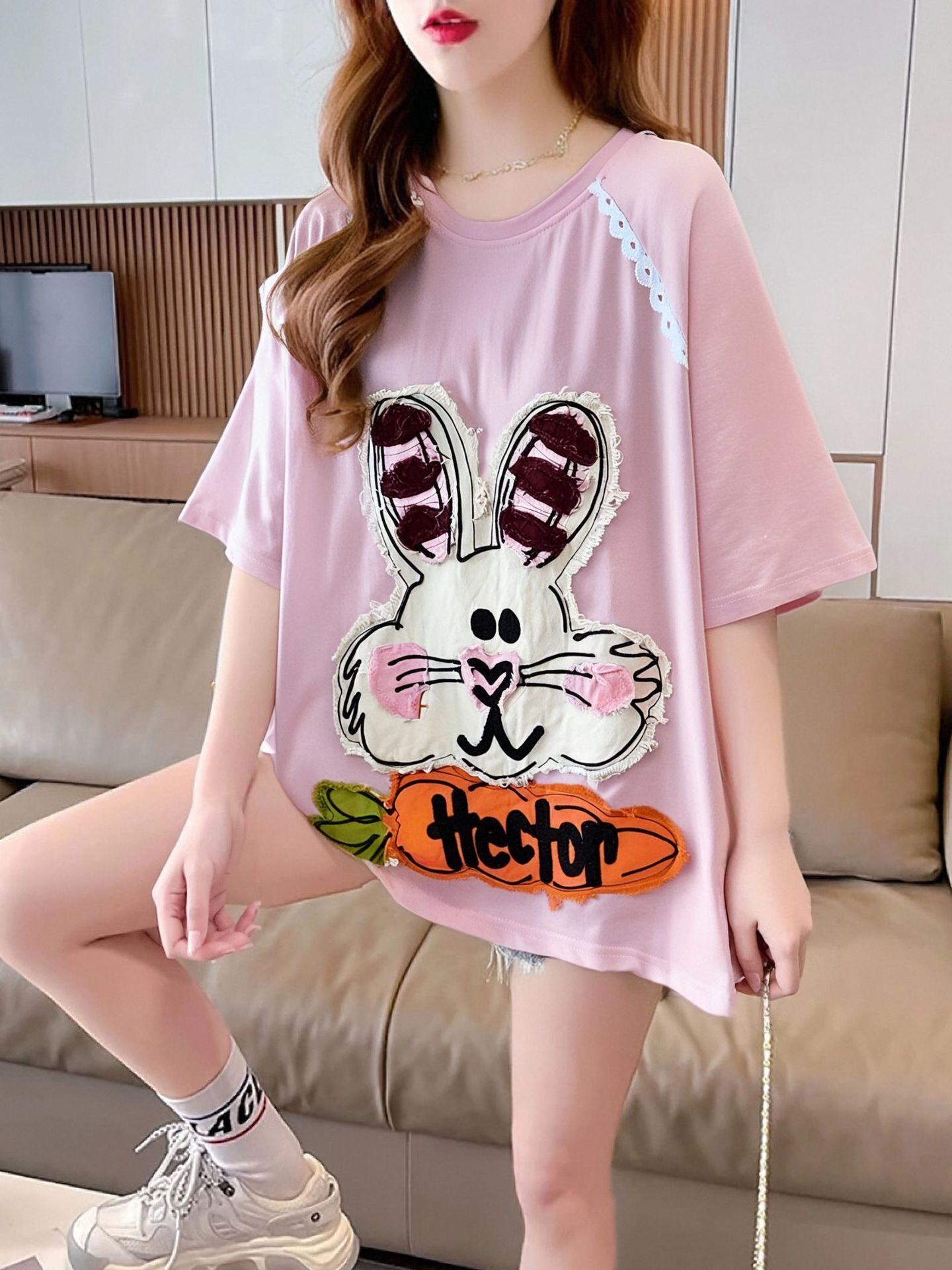 大活躍 好感度UP 海外トレンド カジュアル 全4色 半袖 Tシャツ ＜S-11096＞