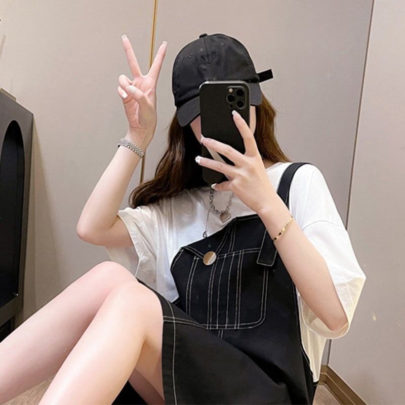 カジュアル 切り替え 一目惚れ Tシャツ カットソー ワンピース＜S-3334＞