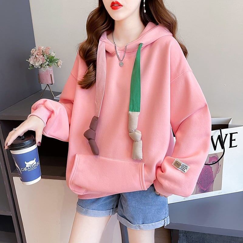 【裏起毛】大人可愛い  ファッション パーカー<S-5064>