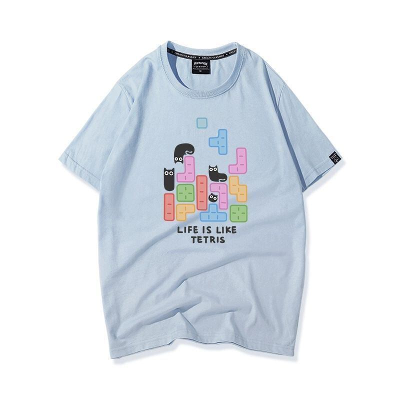 活躍する優秀アイテム 着心地良い カジュアル プリント 全8色 半袖Tシャツ 男女兼用<S-9321>