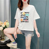 個性的なデザイン 切り替え 一目惚れ プリント Tシャツ カットソー＜S-3671＞