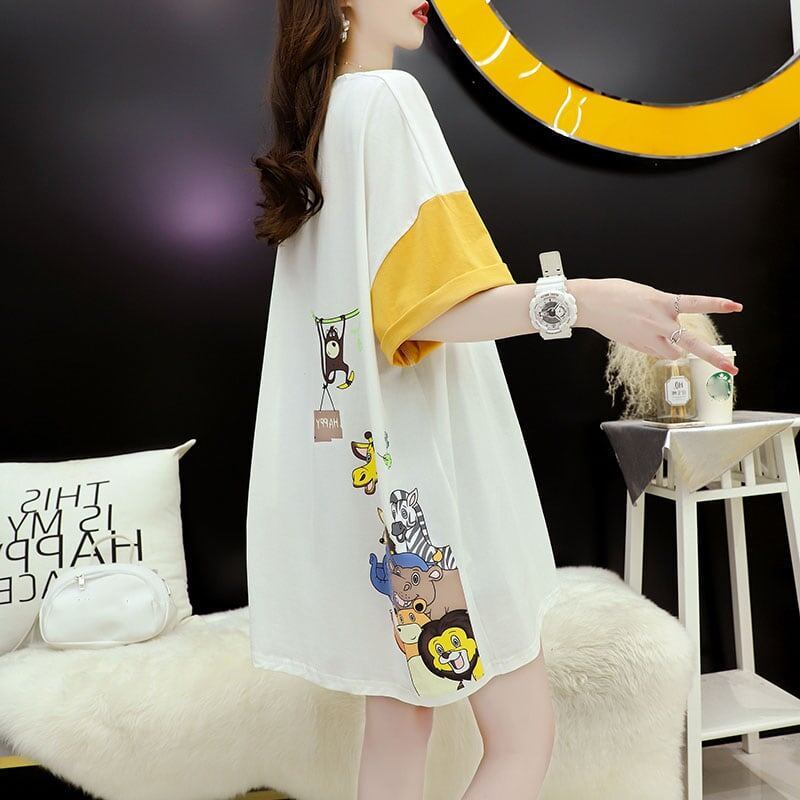 話題沸騰中 配色 オシャレ ゆったり 体型カバー 着?せ 半袖 Tシャツ ＜S-1969＞