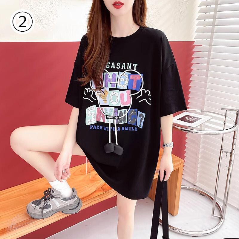 売り切れ必至 ルーズ カジュアル プリント 6種選択可 半袖Tシャツ<S-8873>