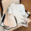 ファッション 切り替え 美人度アップ Tシャツ＋ショートパンツ セットアップ＜S-3527＞