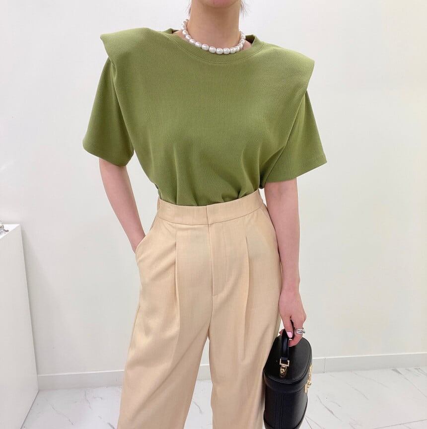 好感度満載 無地 美感いっぱい 切り替え Tシャツ カットソー＜S-3285＞