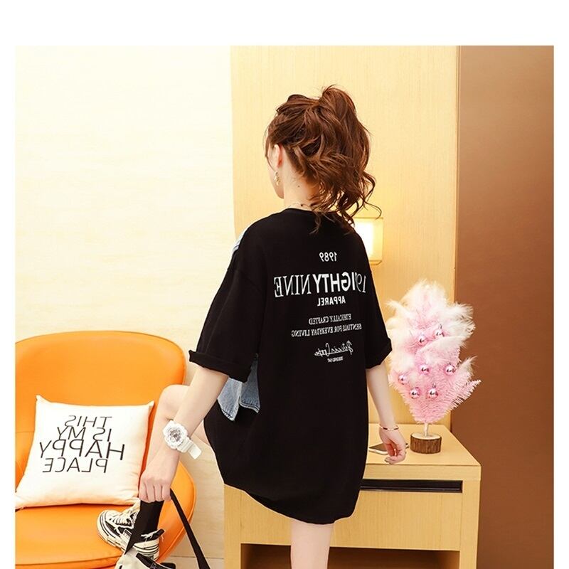 着回し力抜群 レイヤード風 カジュアル ゆったり 2色選択 半袖Tシャツ＜S-8958＞