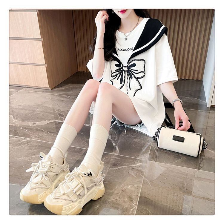 夏新作  キュート 厚手全6色フード付きパーカ<S-4582> プリントTシャツ 2色 ゆったり半袖＜S-8226＞