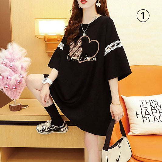好感度UP リボン キュート プリント全3色 半袖Tシャツ カットソー ＜S-8555＞