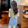 カジュアル 切り替え オシャレ度満点 プリント Tシャツ カットソー＜S-3565＞