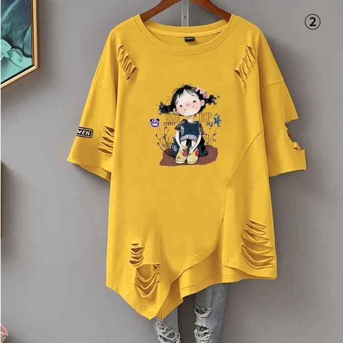 絶対流行 カジュアル 早い者勝ち 2色選択 Tシャツ<S-11651>