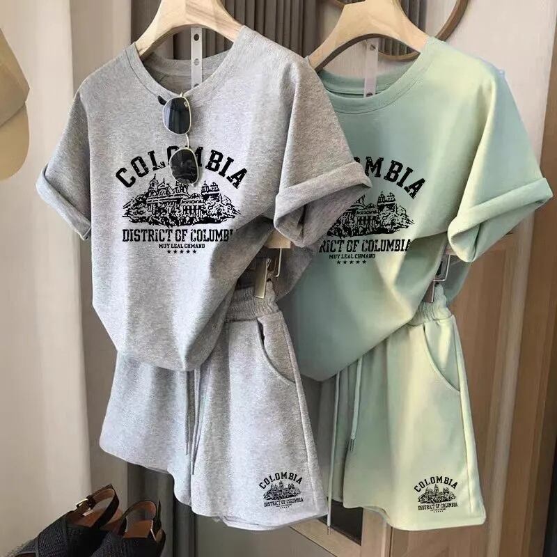 カジュアル 半袖 全４色 Tシャツ ショートパンツ セットアップ ＜S-11598＞