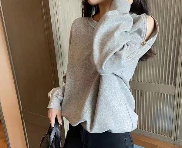 都市ファッショ デザイン オシャレ 肩閉じ・肩開きの2WAYを楽しめる♪カジュアル 3色選択 パーカー<S-9344>