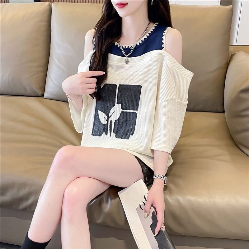 好感度100％ ラウンドネック キュート 半袖 Tシャツ ＜S-8628＞