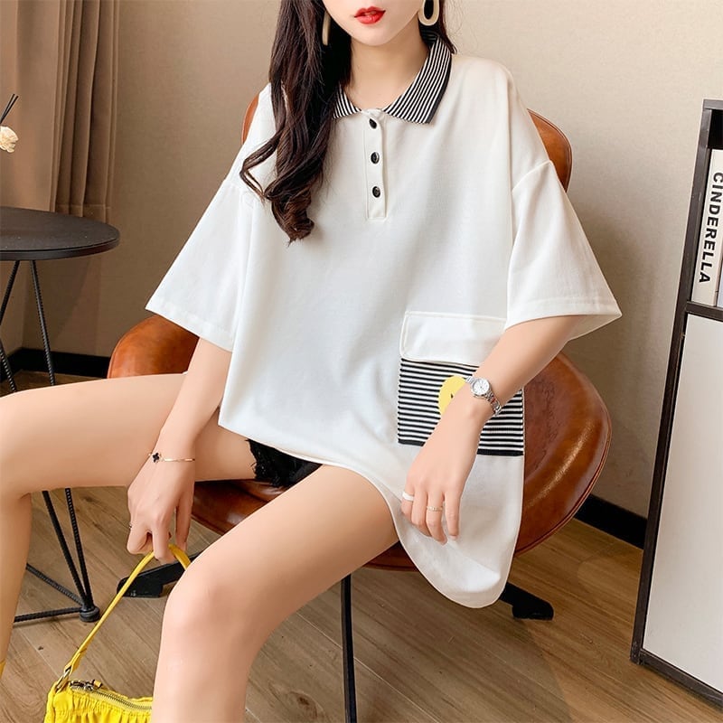 カジュアル 3色選択可 お洒落 ストライプ Tシャツ カットソー＜S-3068＞