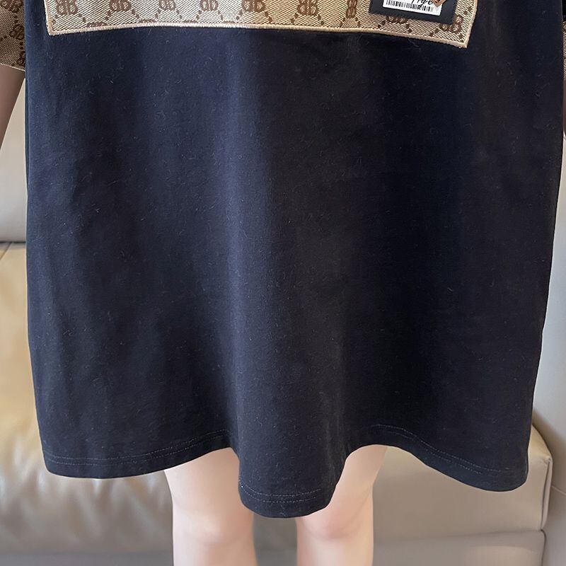 活躍する優秀アイテム 刺繍 個性的なデザイン 切り替え 2色選択 半袖 Tシャツ <S-9275>