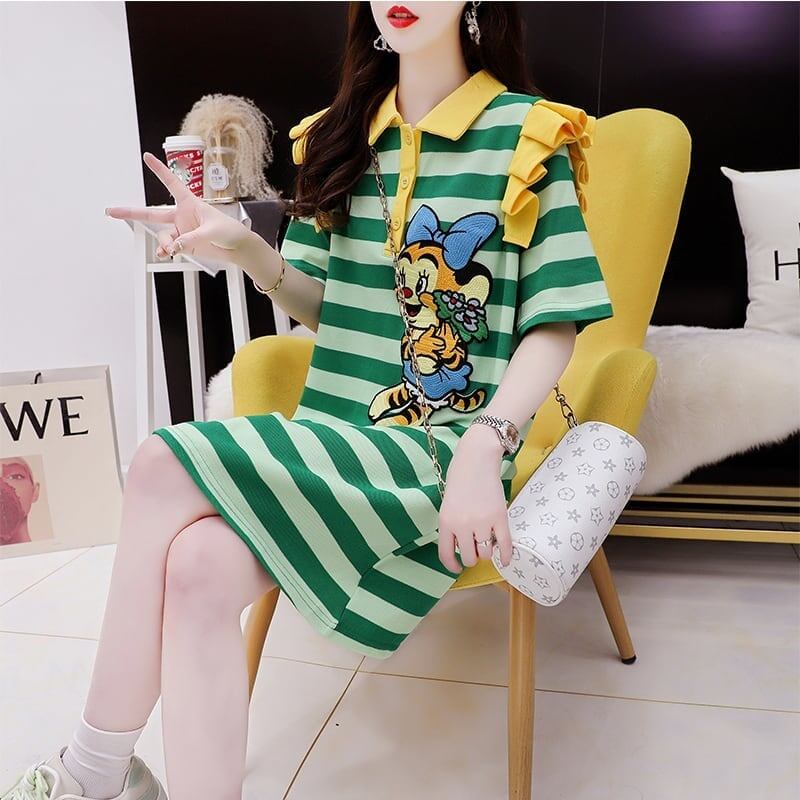 個性的なデザイン プリント オシャレ度満点 Tシャツ カットソー ワンピース＜S-3514＞
