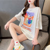 好感度満載 切り替え 美感いっぱい プリント Tシャツ カットソー＜S-3548＞