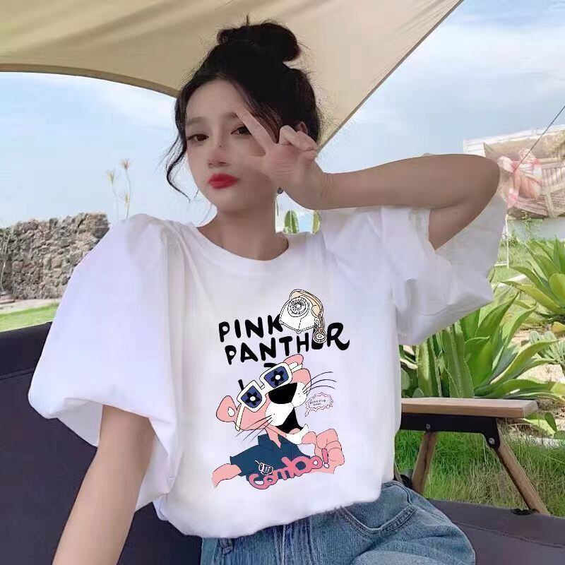 キュート プリント ファッション ゆったり 全4色 半袖 Tシャツ＜S-11521＞