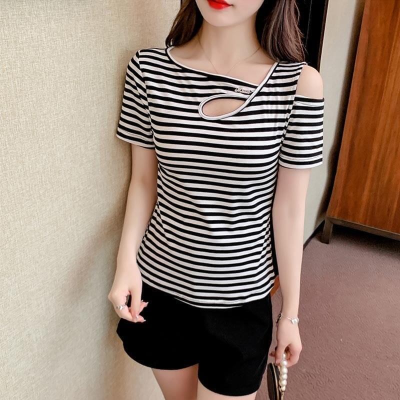 カジュアル 切り替え オシャレ度満点 プリント Tシャツ カットソー＜S-3565＞