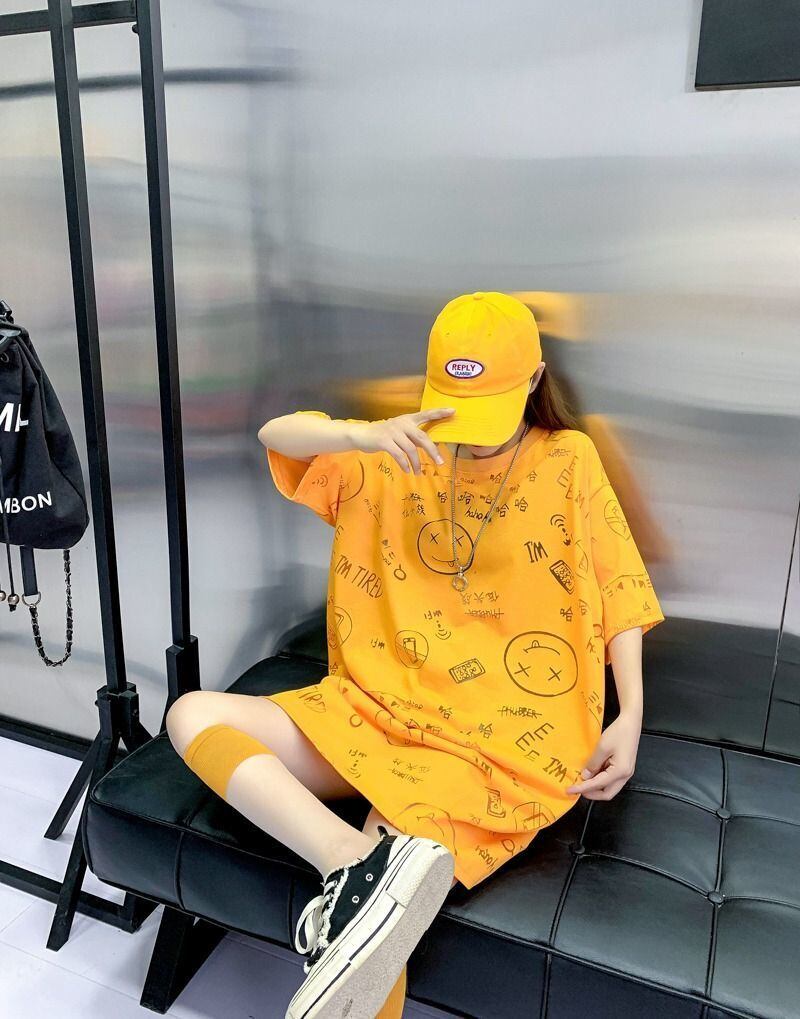 売り切れ必至 ゆったり ファッション感満々 ロング丈 3色半袖Tシャツ＜S-9086＞