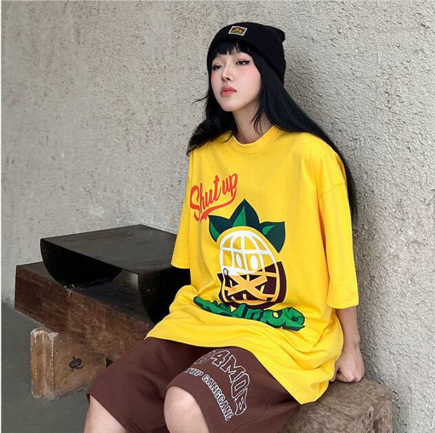 話題沸騰中 おしゃれ度高め 活躍する優秀アイテム プリント 半袖 Tシャツ <S-9325>