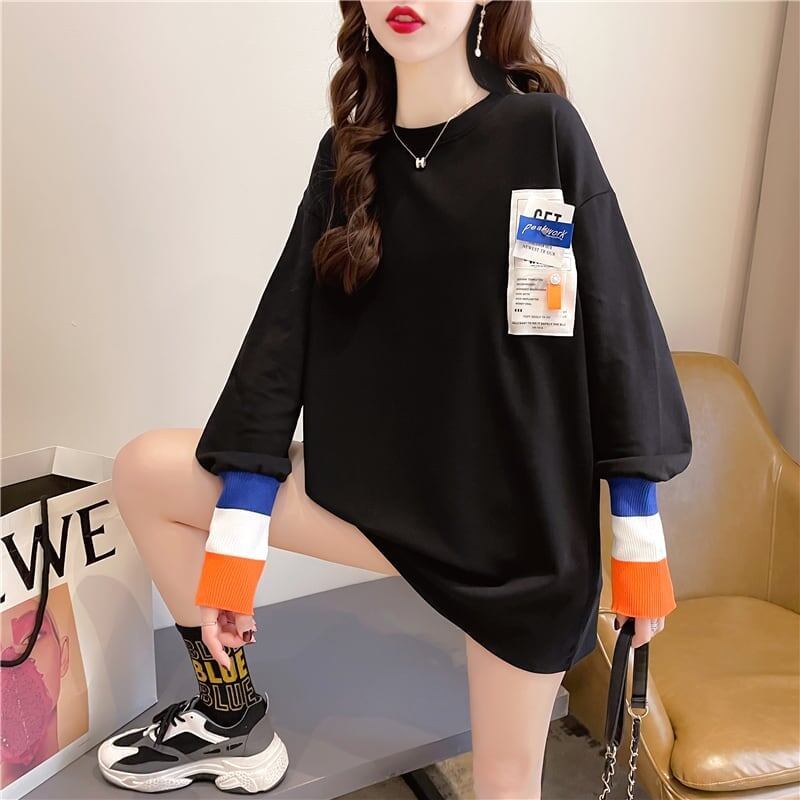 美感いっぱい 切り替え 好感度満載 プリント Tシャツ カットソー＜S-3669＞