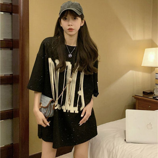 売り切れ必至 アバンギャルド 気質アップ おしゃれ度高め ルーズ 半袖 Tシャツ <S-9289>