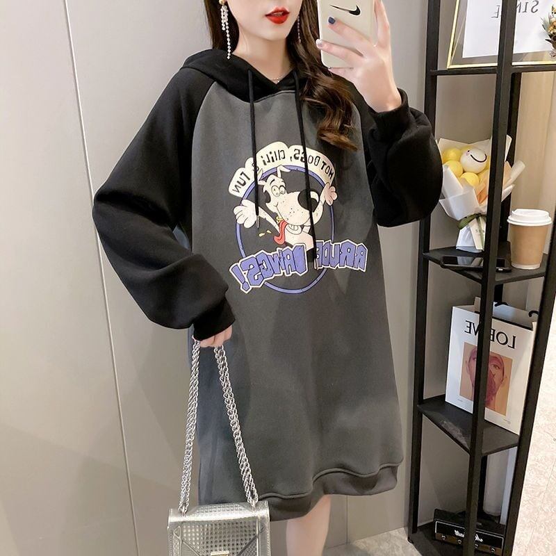 大人気厚手フード付きロングパーカー全3色＜S-4474＞