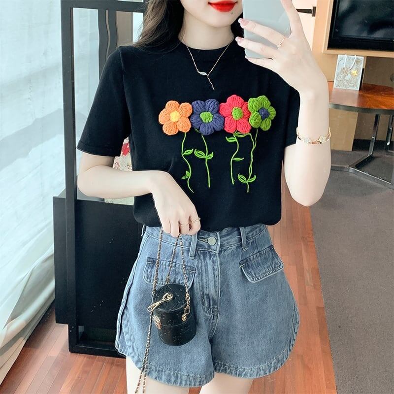 個性的なデザイン プリント 一目惚れ Tシャツ カットソー＜S-3273＞