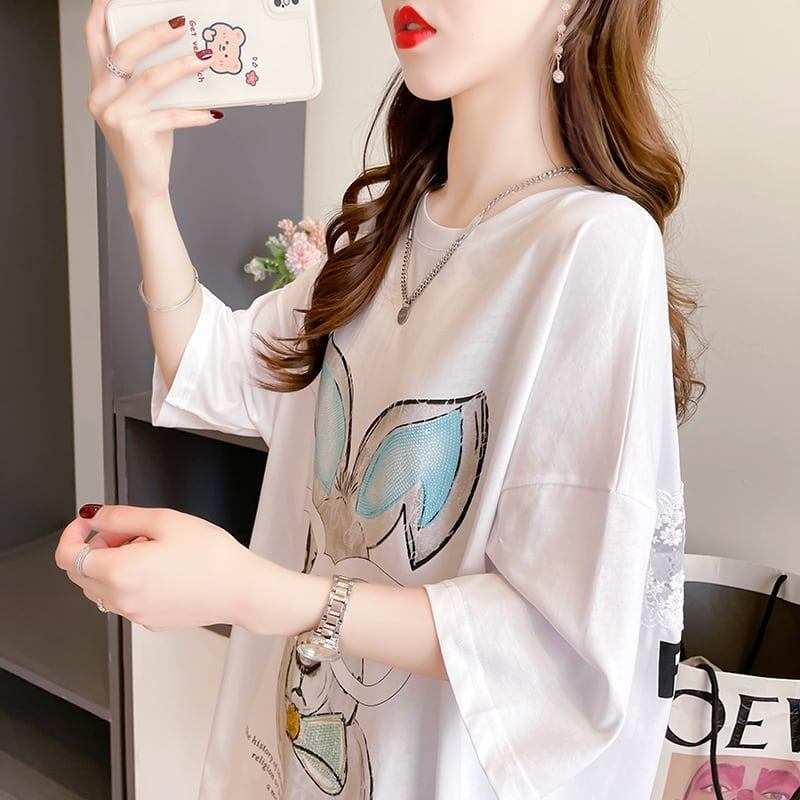 今季大好評 切り替え 美感いっぱい プリント Tシャツ カットソー＜S-3495＞