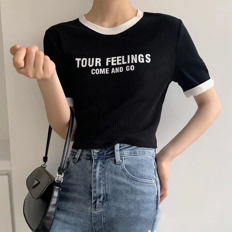 ゆったり感アップ アルファベット ファッション Tシャツ カットソー＜S-3077＞