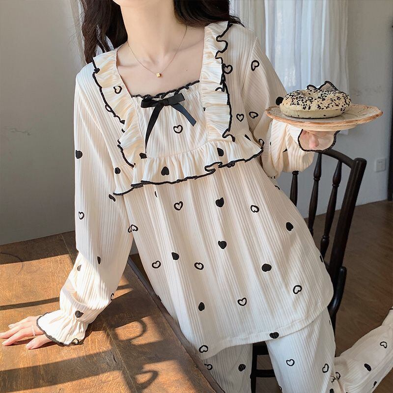 超人気 ファッション 大人可愛い キュート 上質 フレアスリーブ パジャマ<S-4927>