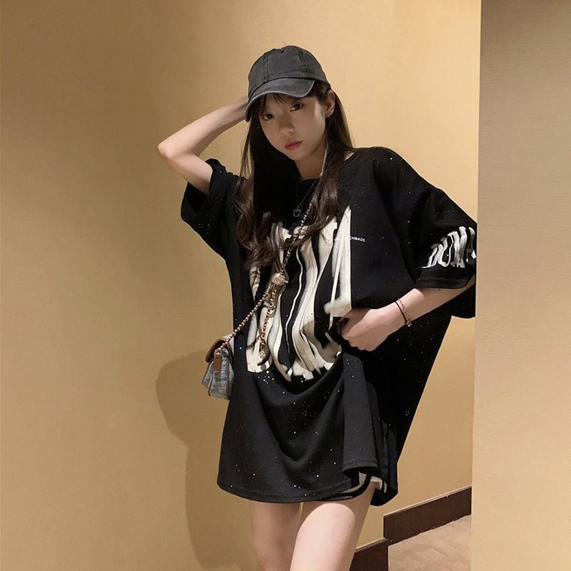 売り切れ必至 アバンギャルド 気質アップ おしゃれ度高め ルーズ 半袖 Tシャツ <S-9289>