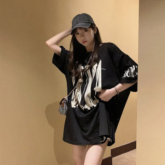 売り切れ必至 アバンギャルド 気質アップ おしゃれ度高め ルーズ 半袖 Tシャツ <S-9289>