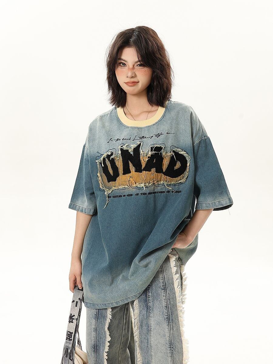 話題沸騰中 絶対流行 売れ筋 早い者勝ち カジュアル デニム 2色選択 Tシャツ<S-11179>