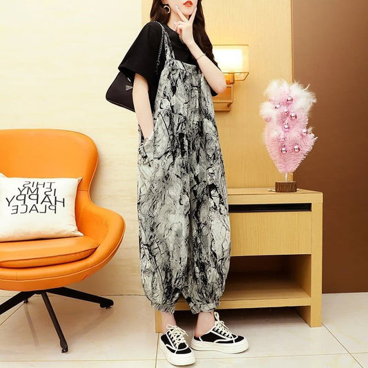 好感度満載 Tシャツ＋サロペット 女性力を高める セットアップ＜S-3134＞