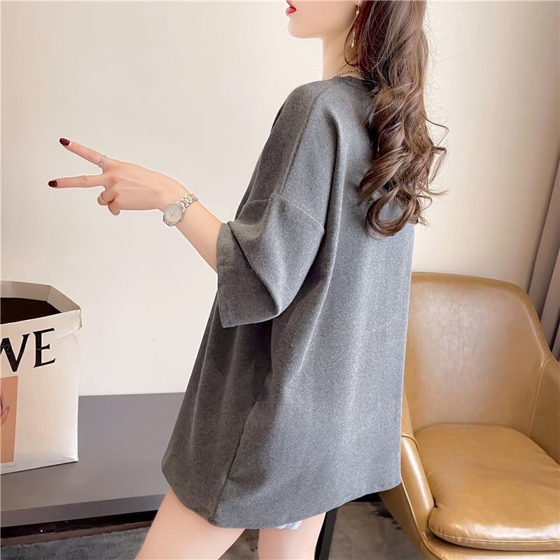 好感度満載 ラウンドネック スタイリッシュ プリント Tシャツ カットソー＜S-2795＞