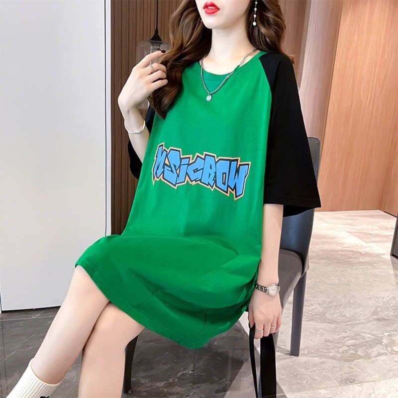 好感度満載 切り替え 美感いっぱい プリント Tシャツ カットソー＜S-3621＞