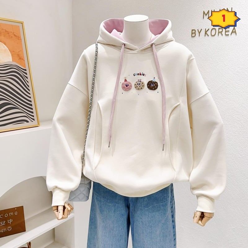 定番シンプルゆったりフード付きパーカ全3色トップス<S-4742>